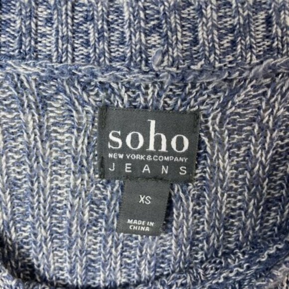 Soho New York & Company Jeans Blue and White Sweater Size X Small - Picture 4 of 7